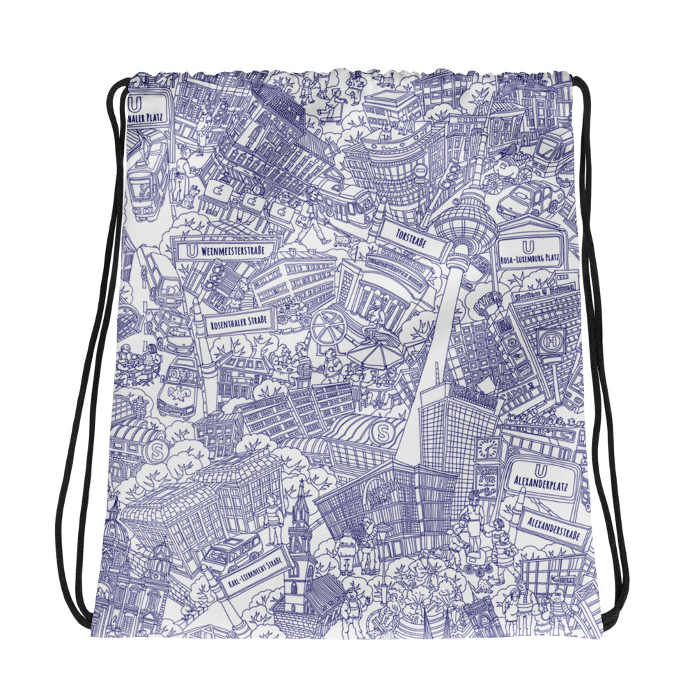 Berlin Mitte Drawstring Bag - Ballpoint Sketch, image 2