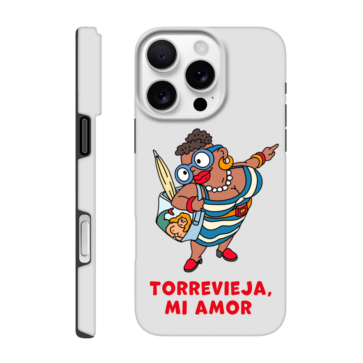 Torrevieja Handyhülle - Die Touristin, handgezeichnet von Natascha Schwarz