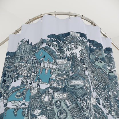 Rom Duschvorhang - Blau, Bild 2