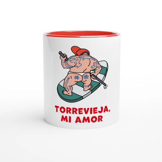 Torrevieja Mug - The Paddler, hand-drawn by Natascha Schwarz