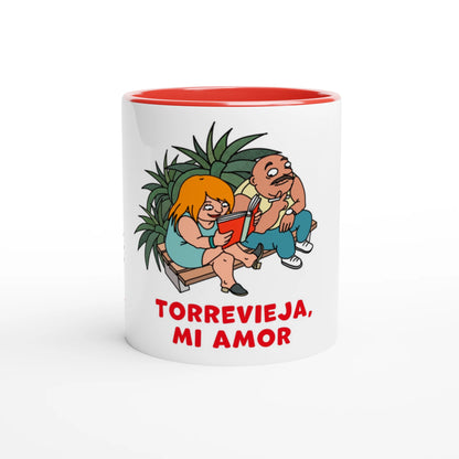 Torrevieja Tasse - Lesen im Schatten, handgezeichnet von Natascha Schwarz