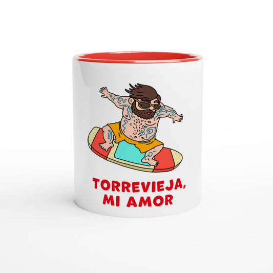 Torrevieja Mug - The Surfer, hand-drawn by Natascha Schwarz