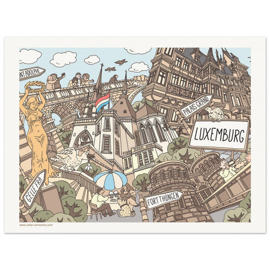 Luxemburg - Das Stadtporträt, handgezeichnet von Natascha Schwarz