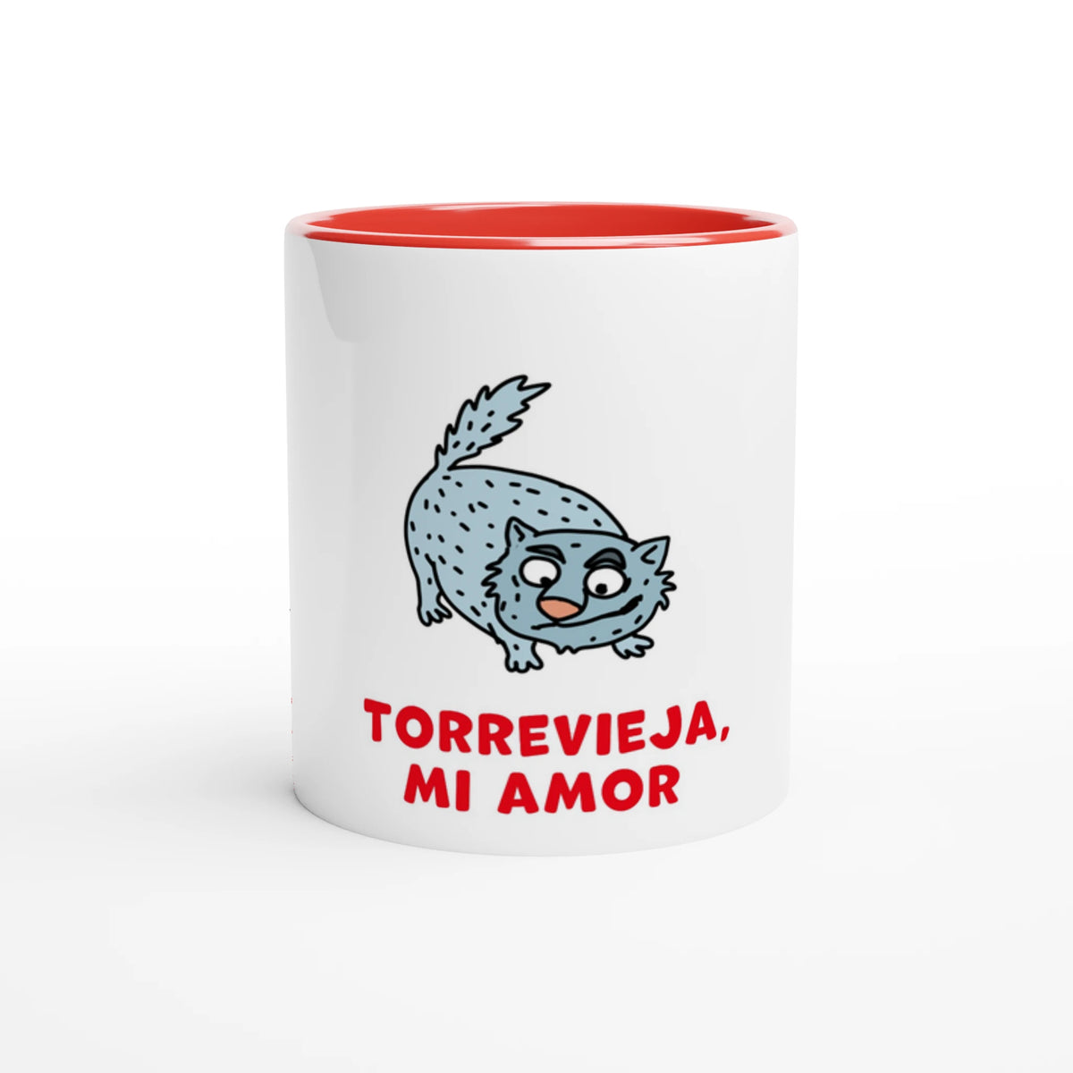 Torrevieja Tasse - Die grimmige Katze, handgezeichnet von Natascha Schwarz