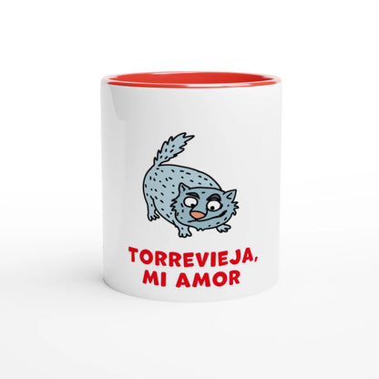 Torrevieja Tasse - Die grimmige Katze, handgezeichnet von Natascha Schwarz