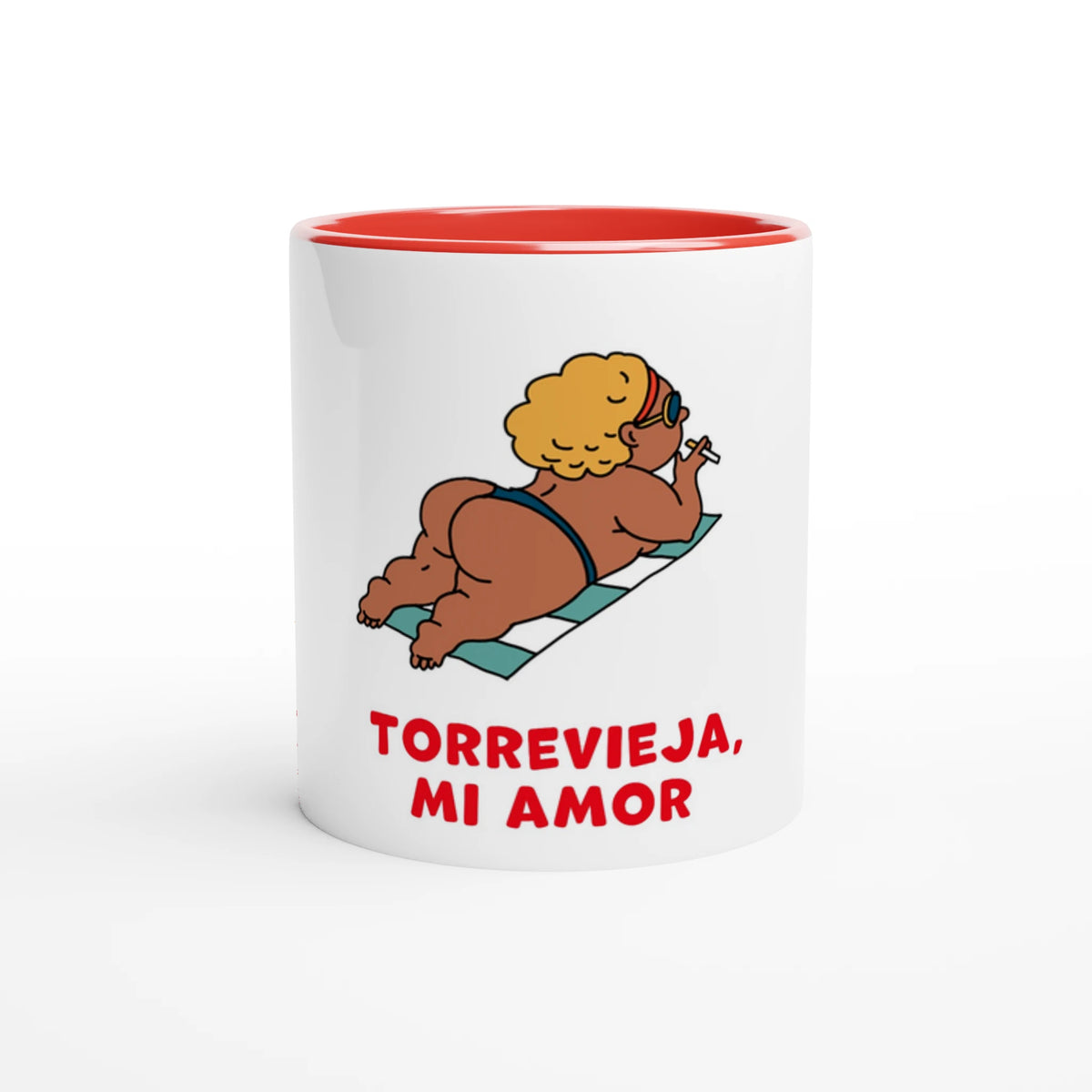 Torrevieja Tasse - Die Sonnenanbeterin, handgezeichnet von Natascha Schwarz