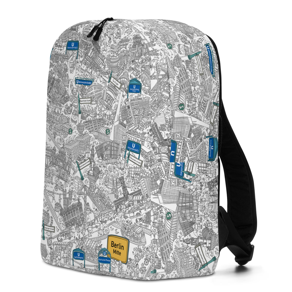 Berlin Mitte Rucksack - Schwarz-Weiß, Bild 2