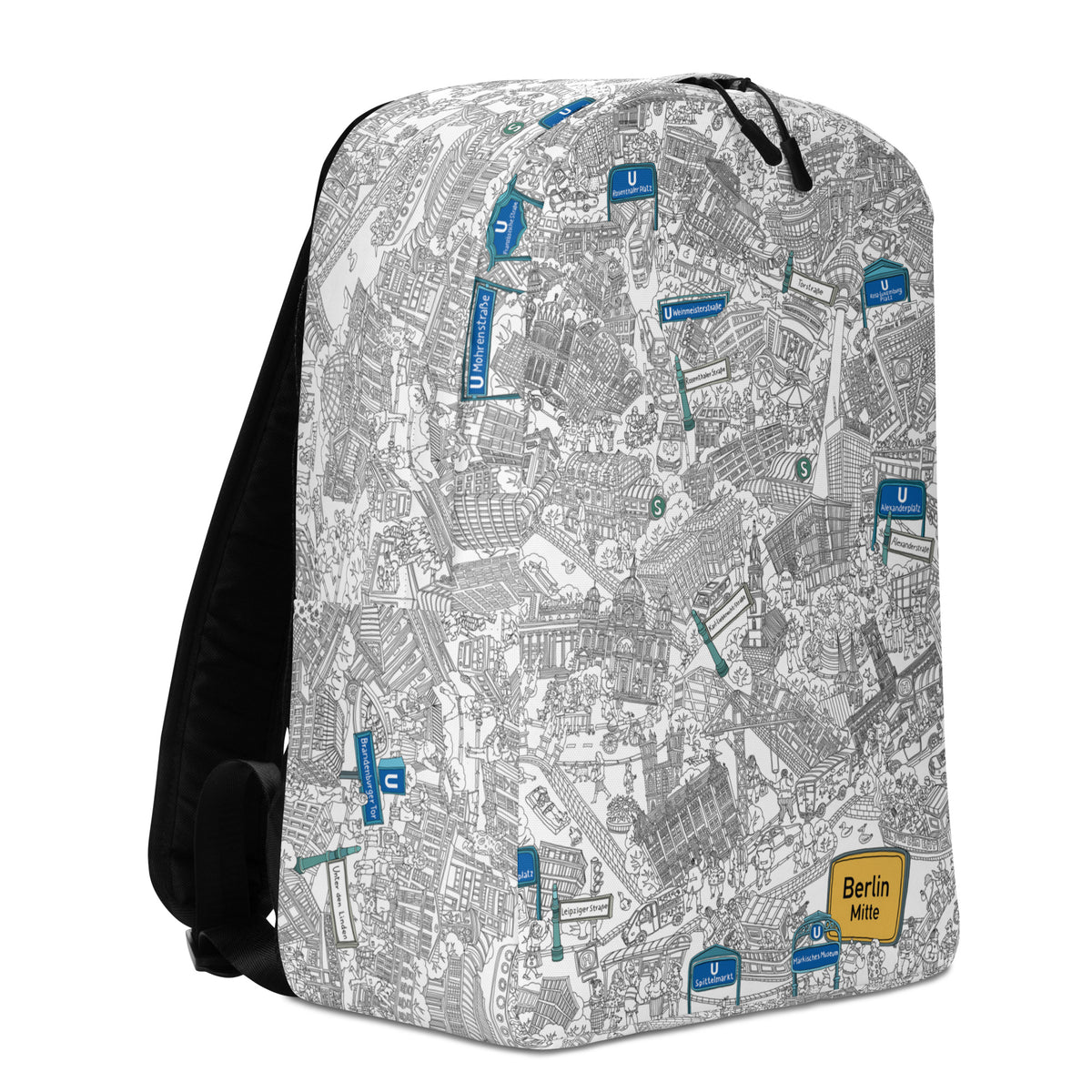 Berlin Mitte Rucksack - Schwarz-Weiß, Bild 3