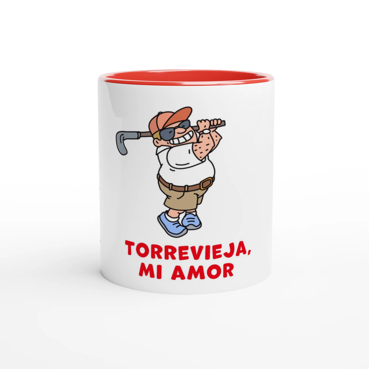 Torrevieja Tasse - Der Golfer, handgezeichnet von Natascha Schwarz