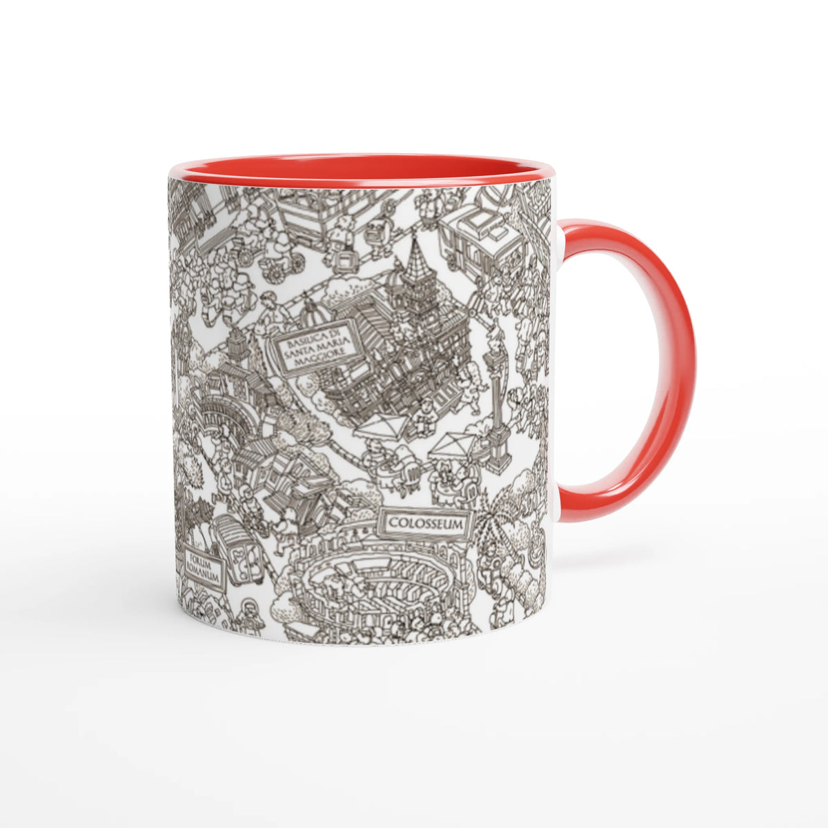 Rom Tasse - Strichzeichnung, handgezeichnet von Natascha Schwarz
