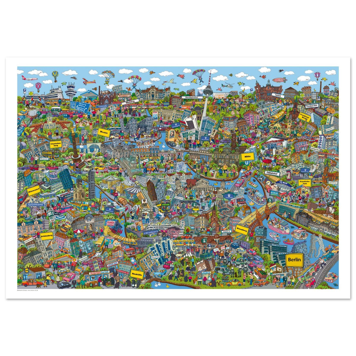 Berlin - The City Portrait, hand-drawn by Natascha Schwarz
