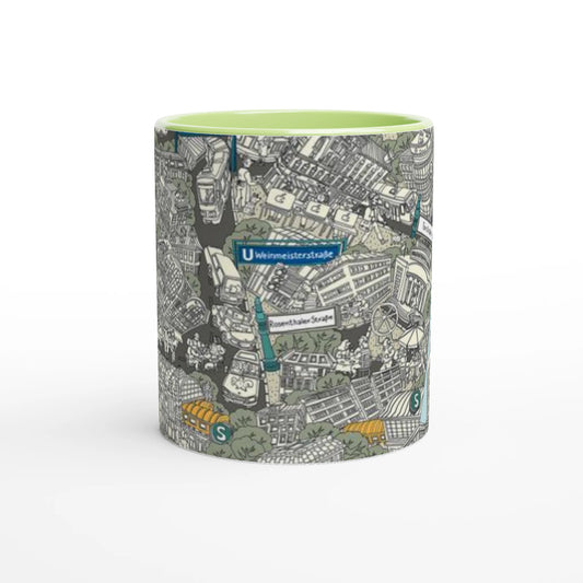 Taza de Berlín Mitte, dibujado a mano por Natascha Schwarz