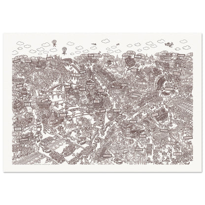 Rom - Stadtporträt, Sepia-Edition, handgezeichnet von Natascha Schwarz