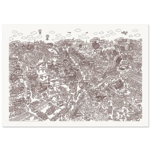 Rom - Stadtporträt, Sepia-Edition, handgezeichnet von Natascha Schwarz