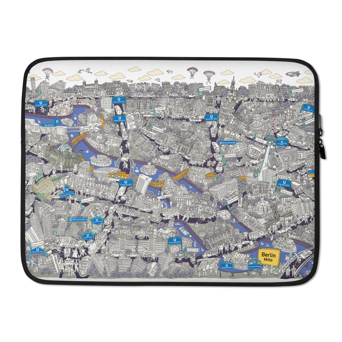 Berlin Mitte Laptophülle - Schwarz-Weiß, Bild 2